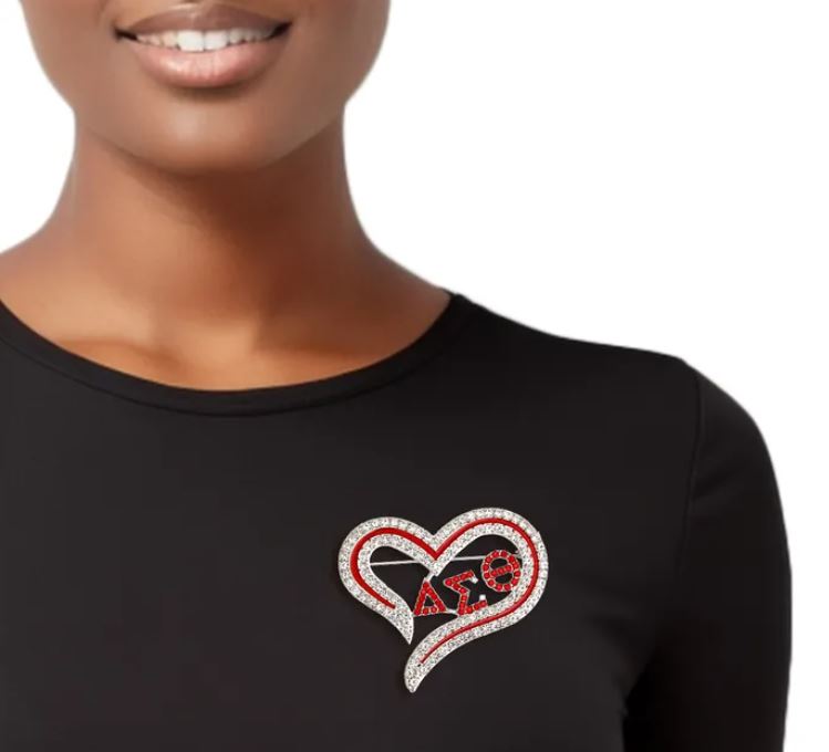 Delta Heart Bling Brooch