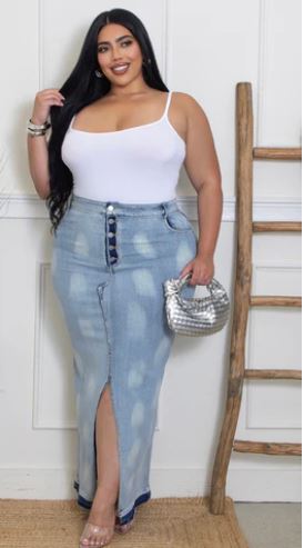 Peace Within Denim Skirt
