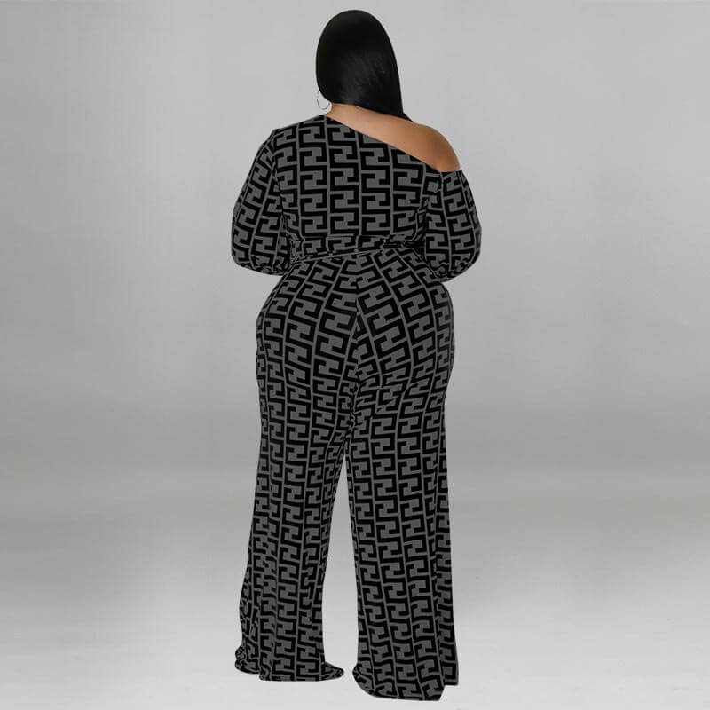 Geometric Off The Shoulder Jumpsuit