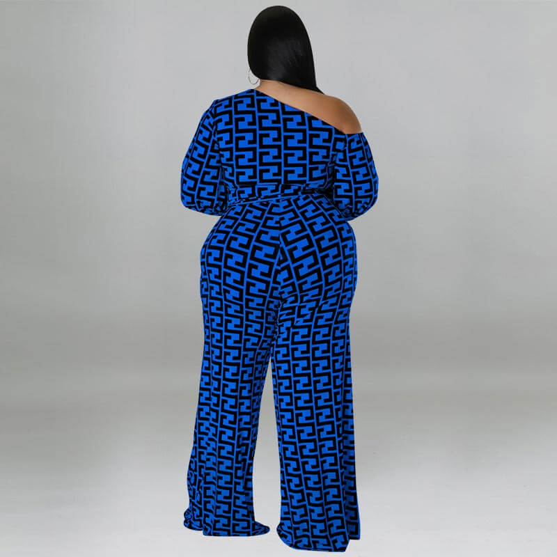 Geometric Off The Shoulder Jumpsuit